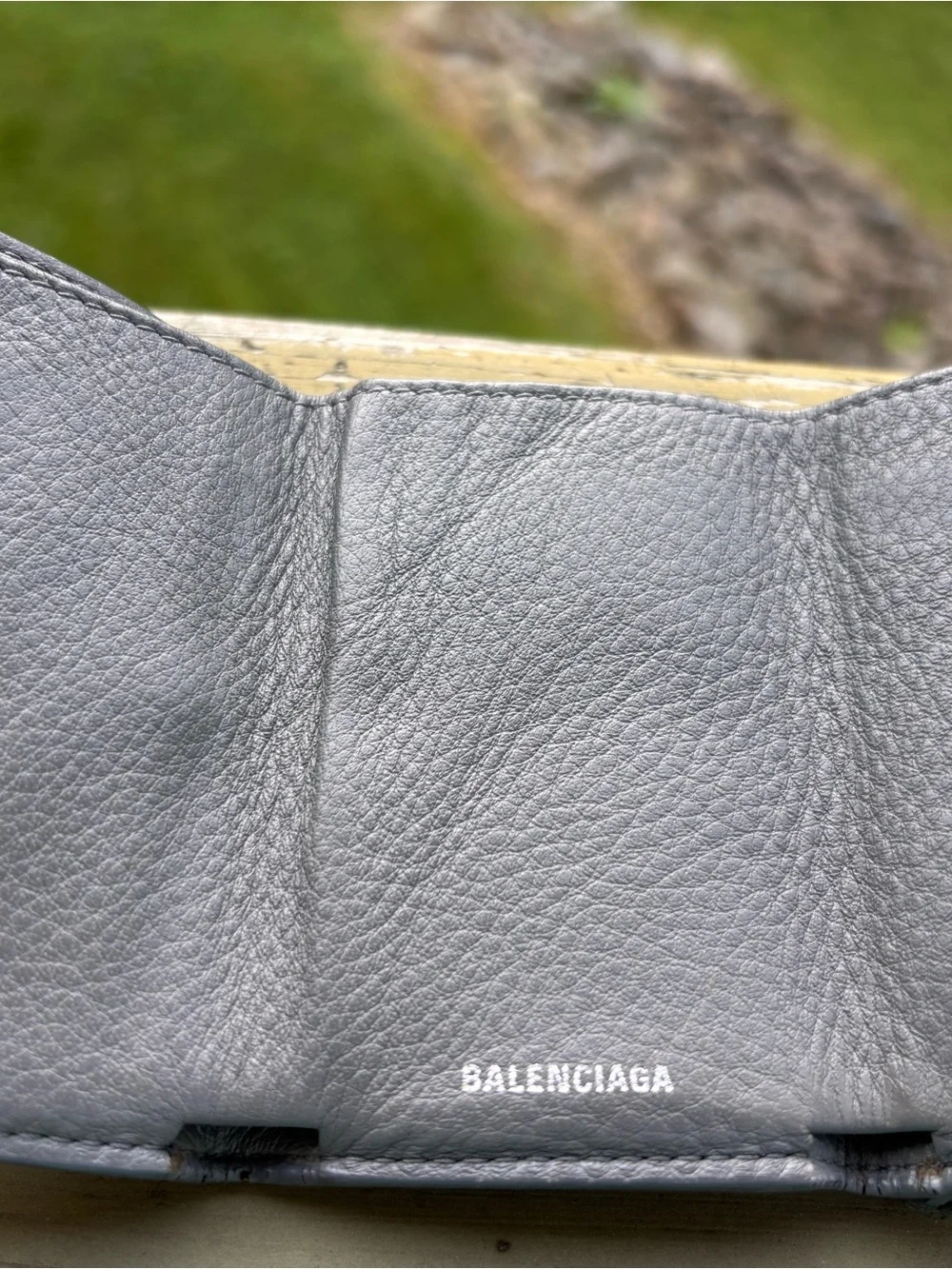 Small Balenciaga Grey Leather Wallet